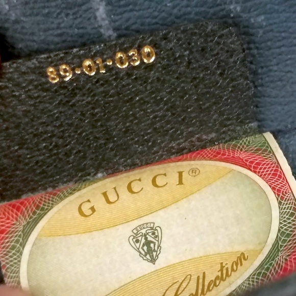 Rare GUCCI GG Supreme Sherry Line Clutch Bag PVC Navy Red (Excellent Condition) - Picture 9 of 16
